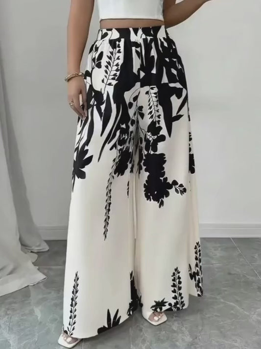 Pantalon Palazzo Fleuri Femme